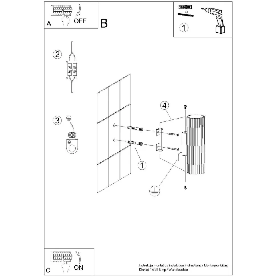 Wandleuchte Up Down klein H: 20 cm Schwarz 2x GU10 Aluminium