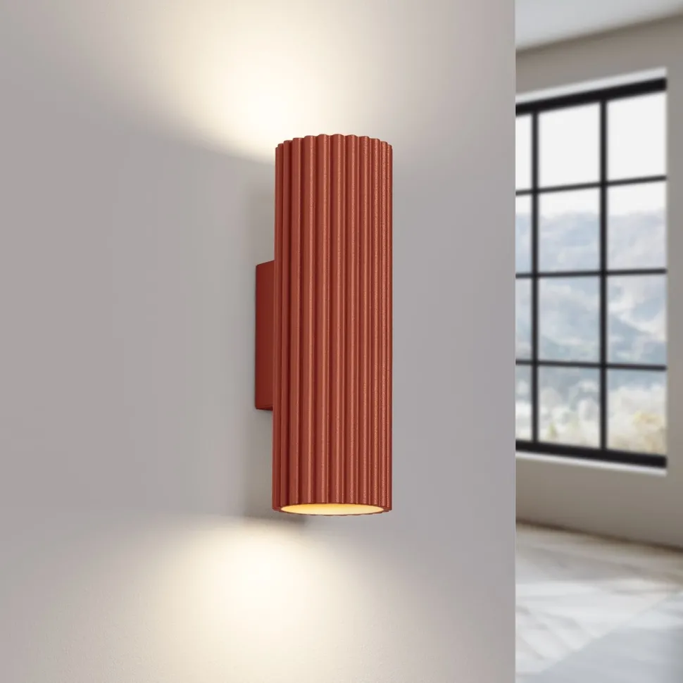 Wandleuchte Up Down klein H: 20 cm Rot GU10 2-flammig