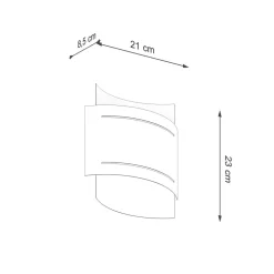 Wandleuchte Up Down Weiß 23 cm Metall Lichtmuster