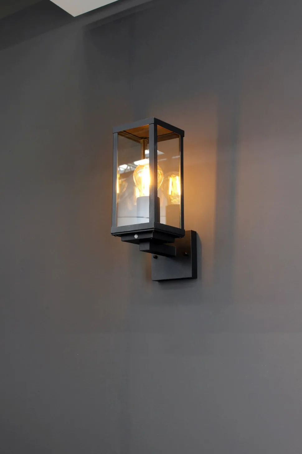 Wandleuchte Vintage Aluminium Schwarz H:32 cm IP44 E27