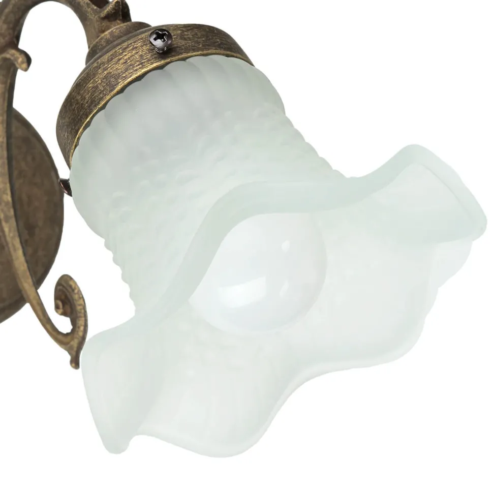 Wandleuchte Weiß Glasschirm Vintage Ricciolo