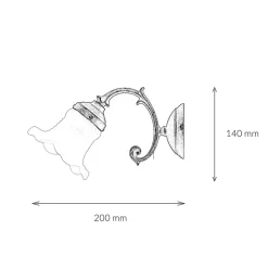 Wandleuchte Weiß Glasschirm Vintage Ricciolo