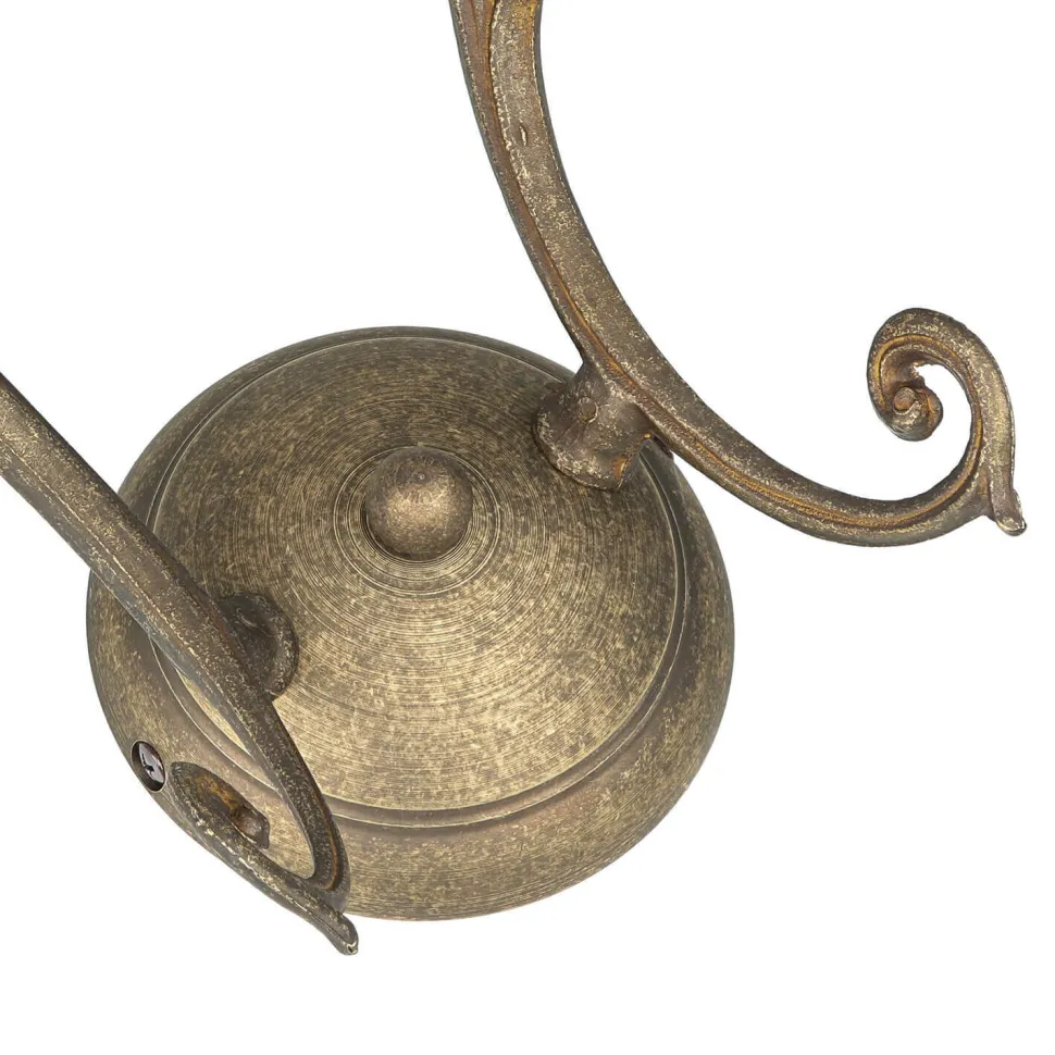 Wandleuchte Weiß Glasschirm Echt-Messing Ricciolo