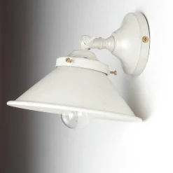 Wandleuchte Weiß Gold Shabby Chic aus Messing