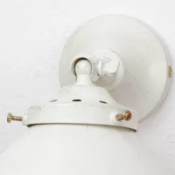 Wandleuchte Weiß Gold Shabby Chic aus Messing