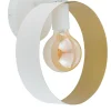Wandleuchte Weiß Innen Gold Metall E27 Ø25 cm Ring