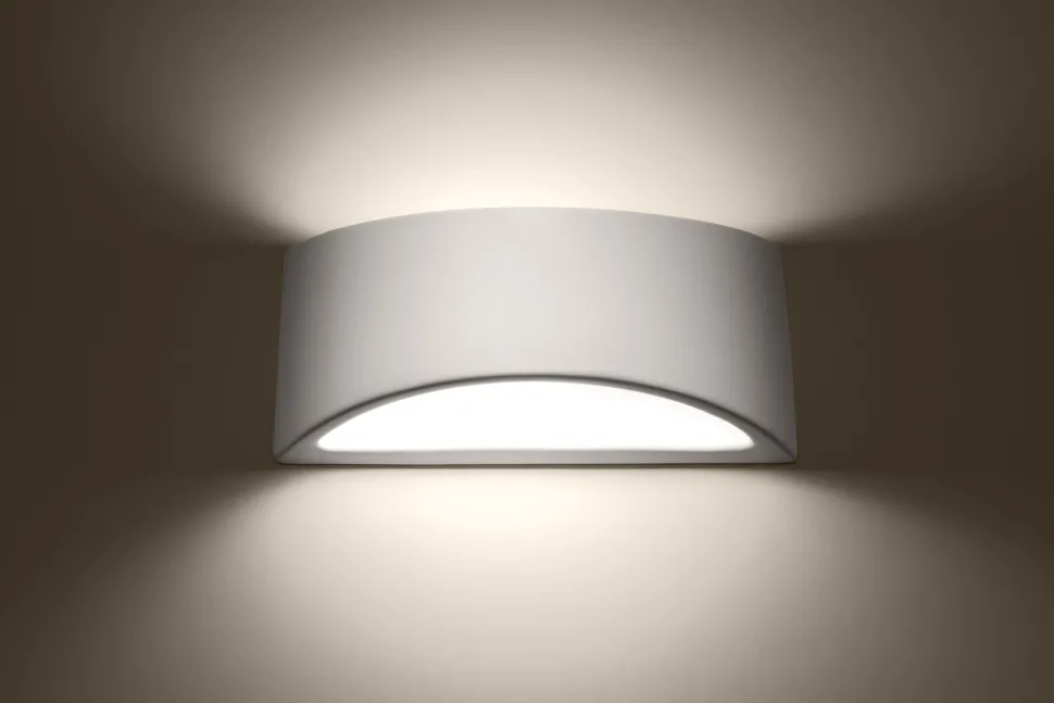 Wandleuchte Weiß Keramik 31,5 cm Up Down bemalbar G9