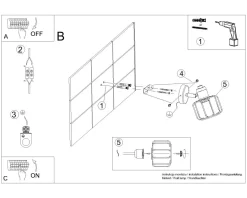Wandleuchte Weiß Metall Draht Käfig Retro schwenkbar