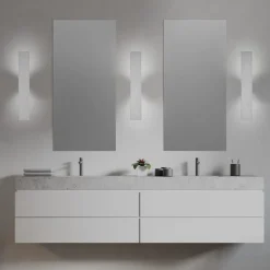 Wandleuchte Weiß Metall flach 50 cm lang indirektes Licht