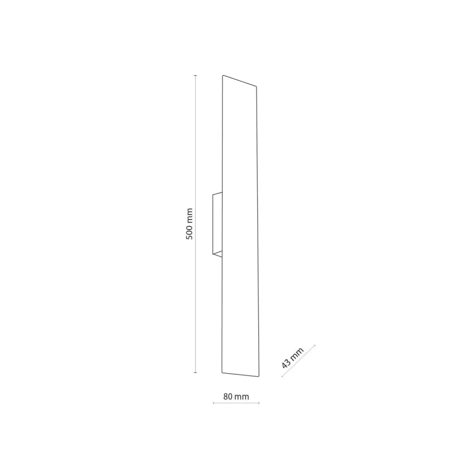 Wandleuchte Weiß Metall flach 50 cm lang indirektes Licht