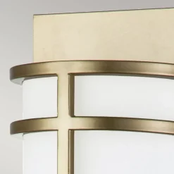 Wandleuchte 2x E27 in Messing Creme Glas Metall SHOJI