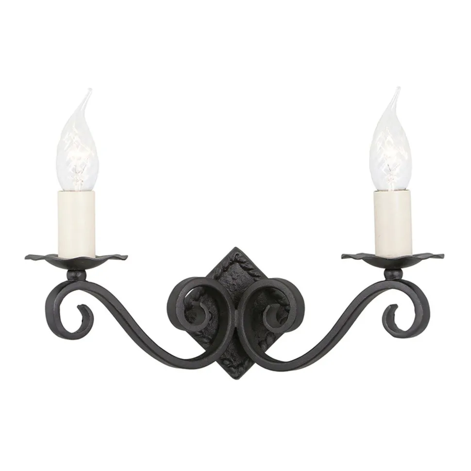 Wandleuchter CAMELOT 5 Schwarz Schmiedeeisen 2xE14