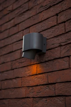 Wandspot Anthrazit Aluminium H:10 cm IP44 GU10 flexibel