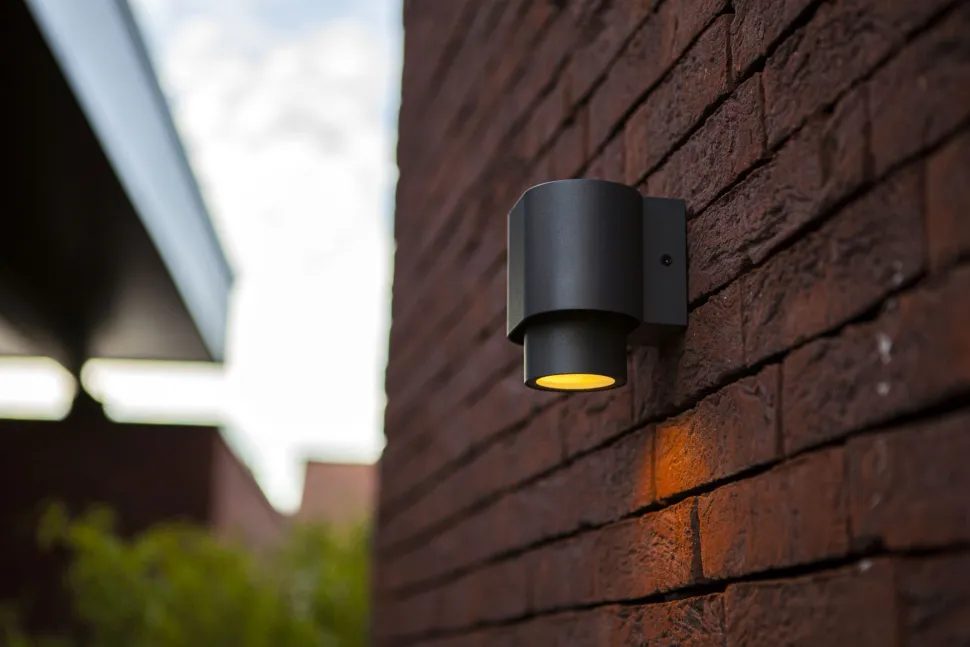 Wandspot Anthrazit Aluminium H:10 cm IP44 GU10 flexibel