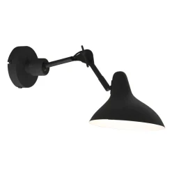 Wandspot beweglich Metall Schwarz T:50 cm E27 Retro