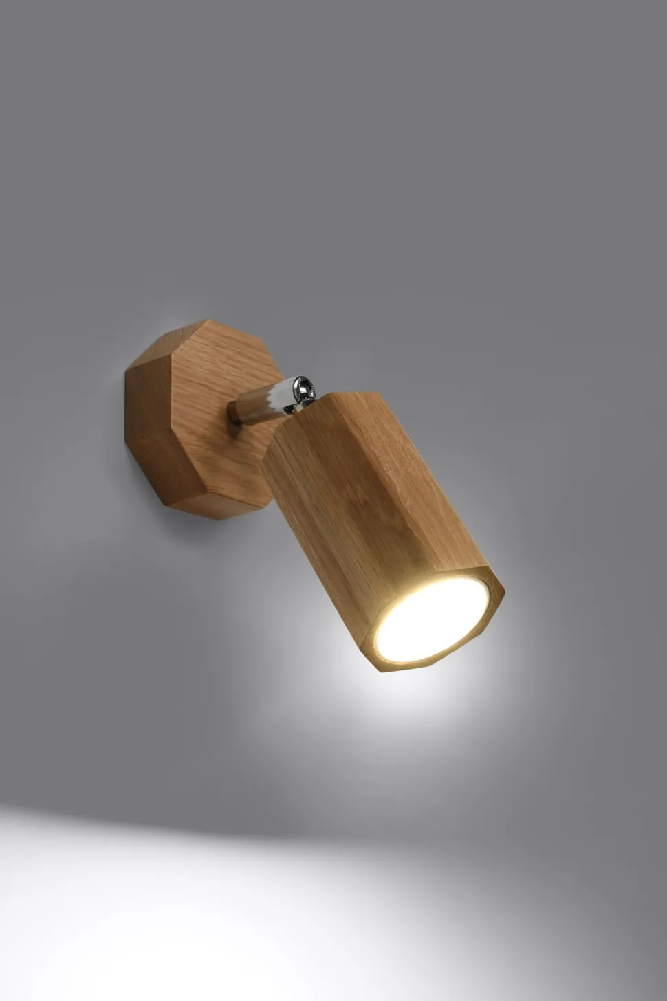 Wandspot Holz H: 17,5 cm klein schwenkbar GU10 SAMON