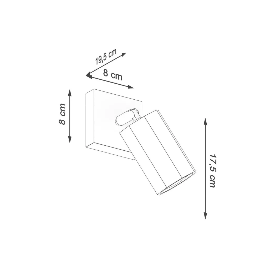 Wandspot Holz H: 17,5 cm klein schwenkbar GU10 SAMON