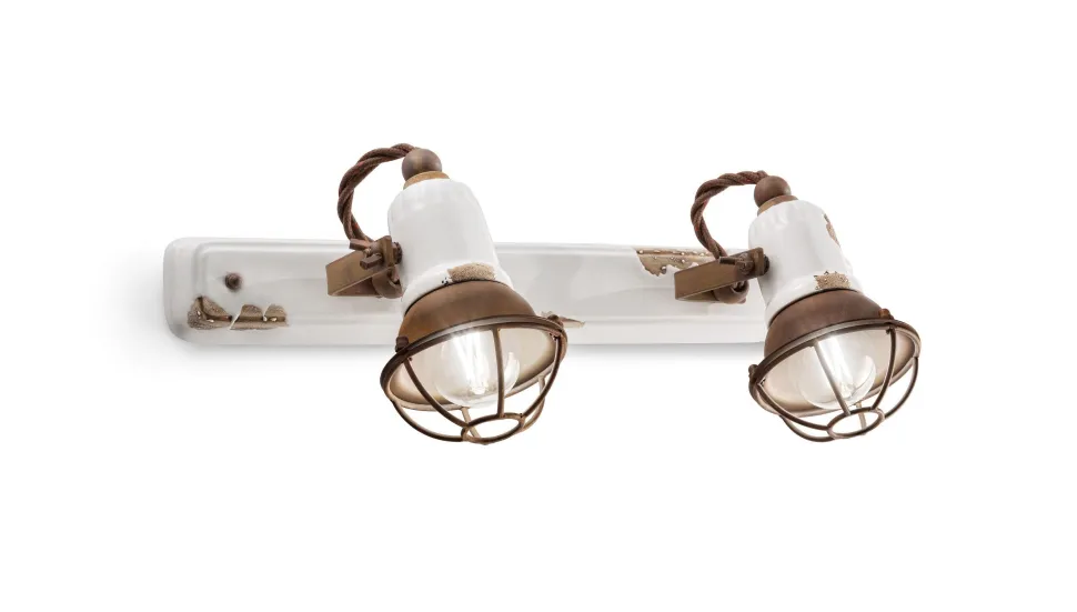 Wandspot Metall Keramik B: 41 cm E14 2-flammig