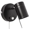 Wandspot mit Stecker Schalter B: 11 cm klein Schwarz GU10