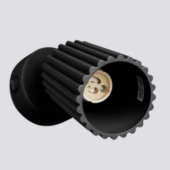 Wandspot Schwarz GU10 B: 8 cm klein schwenkbar Modern Alu