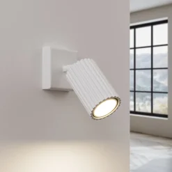 Wandspot Weiß B: 8 cm klein schwenkbar Modern GU10