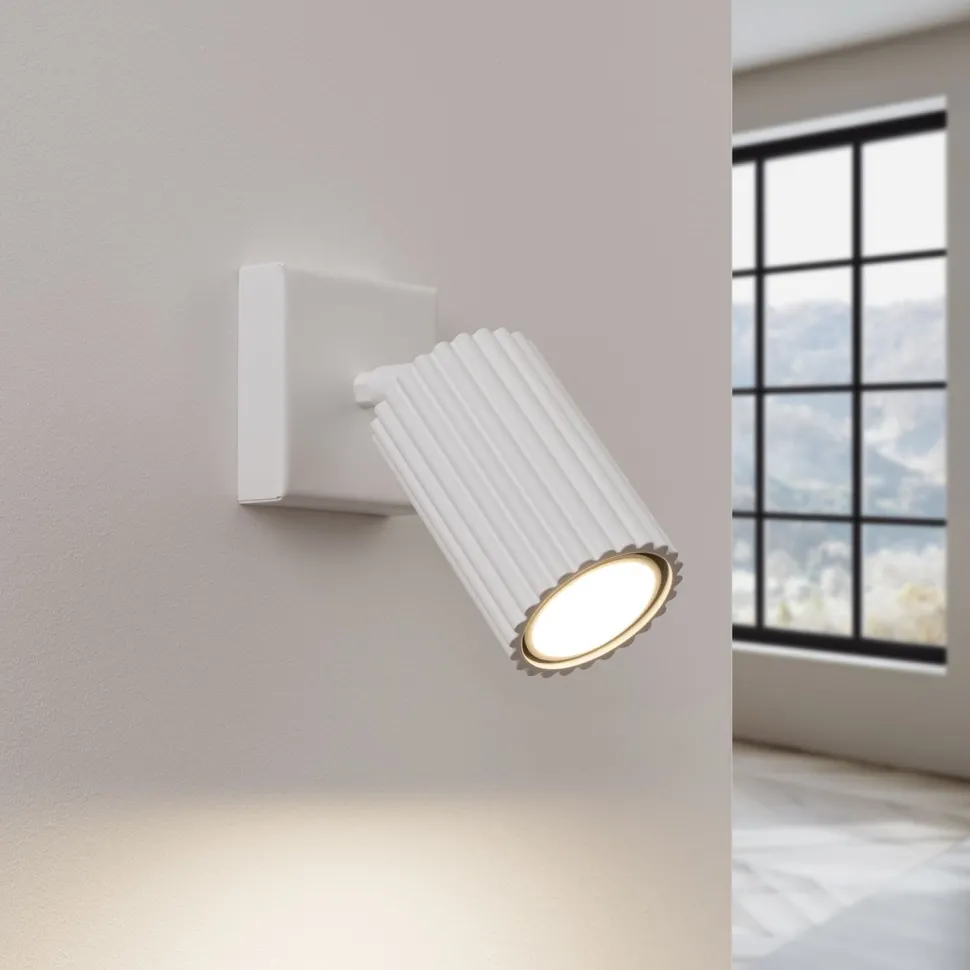Wandspot Weiß B: 8 cm klein schwenkbar Modern GU10