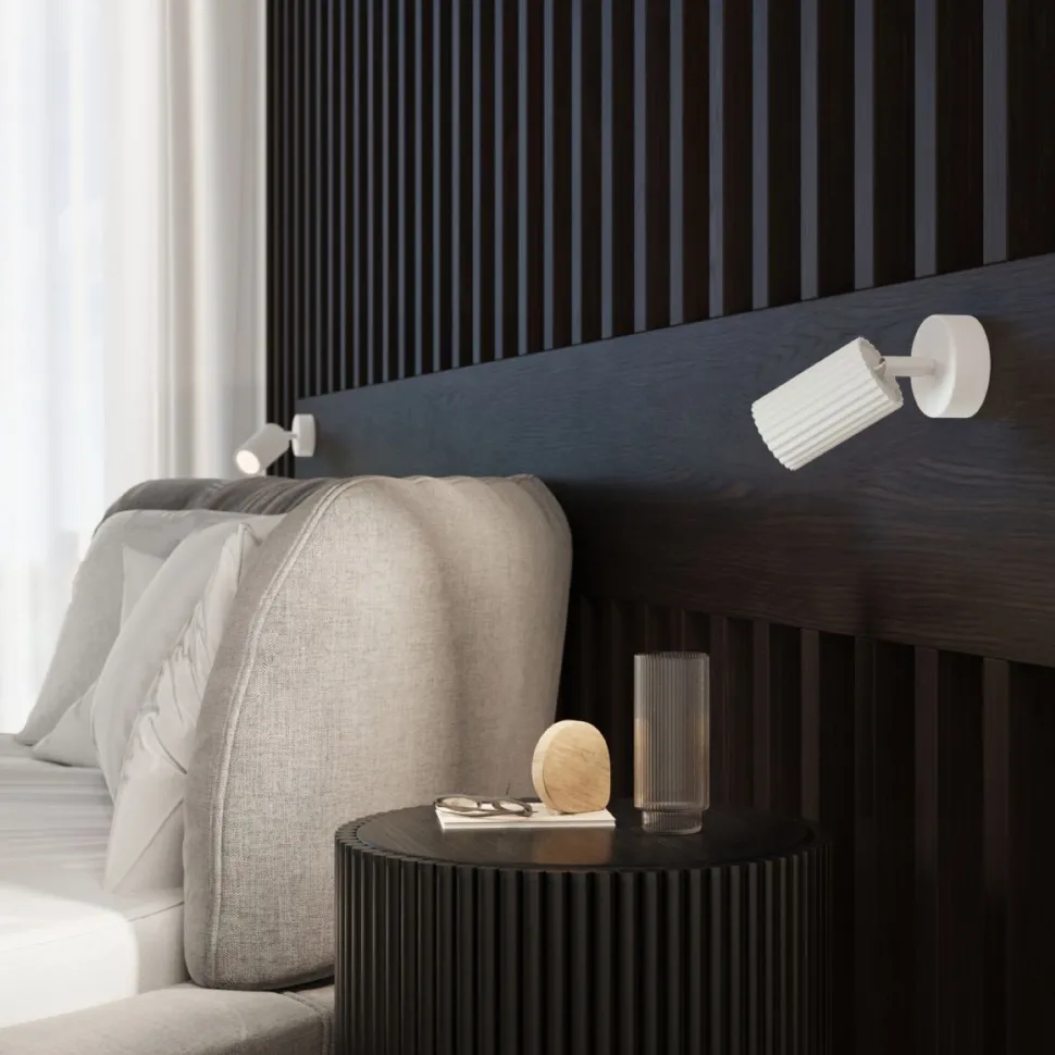 Wandspot Weiß B: 8 cm klein schwenkbar Modern GU10