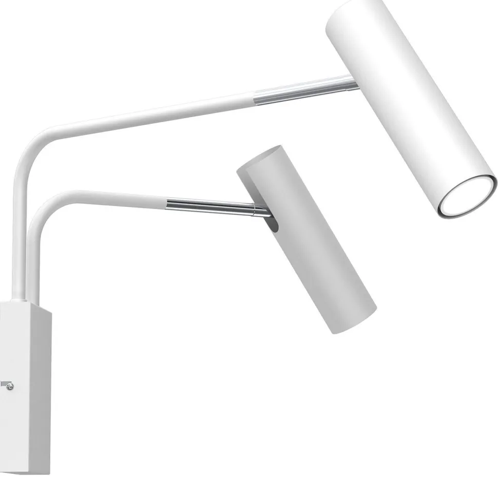 Wandspot Weiß Grau Chrom Metall GU10 B:60 cm flexibel