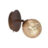 Wandstrahler mit Schalter Rostbraun Gold G9 verstellbar