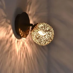 Wandstrahler mit Schalter Rostbraun Gold G9 verstellbar