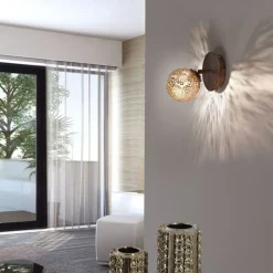 Wandstrahler mit Schalter Rostbraun Gold G9 verstellbar