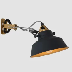 Wandstrahler mit Stecker Metall T:36 cm E27 beweglich