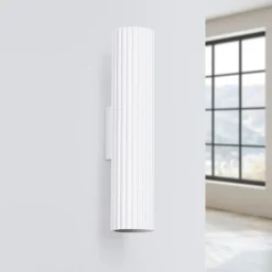 Wandstrahler Weiß klein H: 30 cm klein GU10 2-flammig Modern