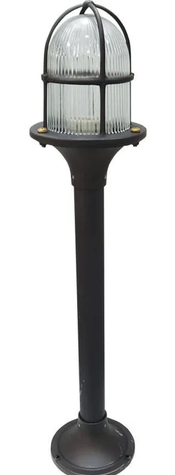 Wegeleuchte außen 63 cm Messing Glas E27 IP54 Maritim