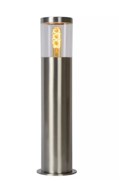 Wegeleuchte Außen Stahl in Chrom IP44 E27 49 cm Garten