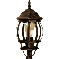 Wegeleuchte Garten E27 111 cm in Schwarz Kupfer Rustikal