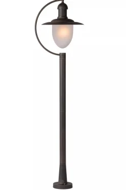 Wegeleuchte Glas Metall Rostbraun IP44 Garten 110 cm