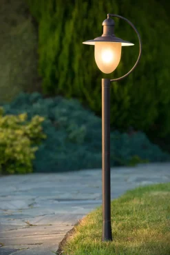 Wegeleuchte Glas Metall Rostbraun IP44 Garten 110 cm