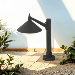 Wegeleuchte IP44 E27 40 cm Aluminium Grau