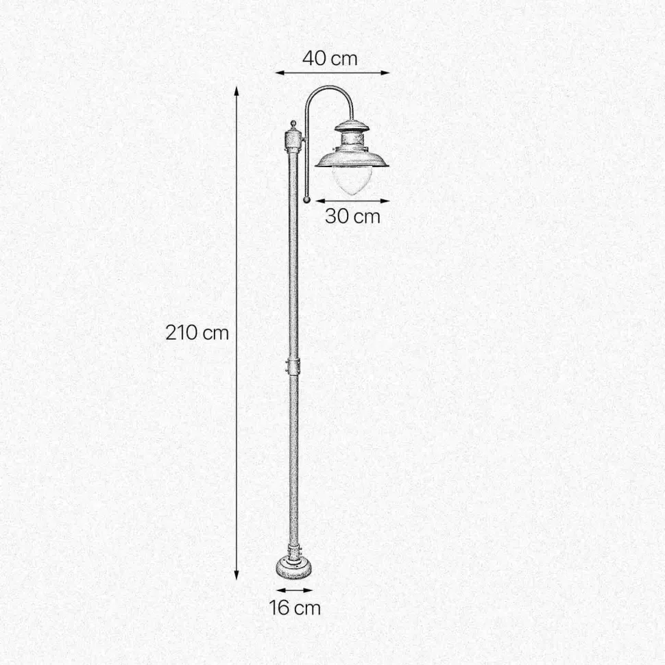 Wegeleuchte IP44 in Bronze Antik E27 210 cm Glas Messing