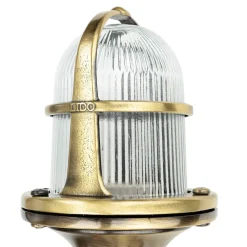 Wegeleuchte klein 25 cm IP64 E27 Echt-Messing Glas