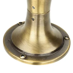 Wegeleuchte klein 25 cm IP64 E27 Echt-Messing Glas