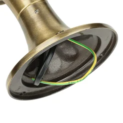 Wegeleuchte klein 25 cm IP64 E27 Echt-Messing Glas