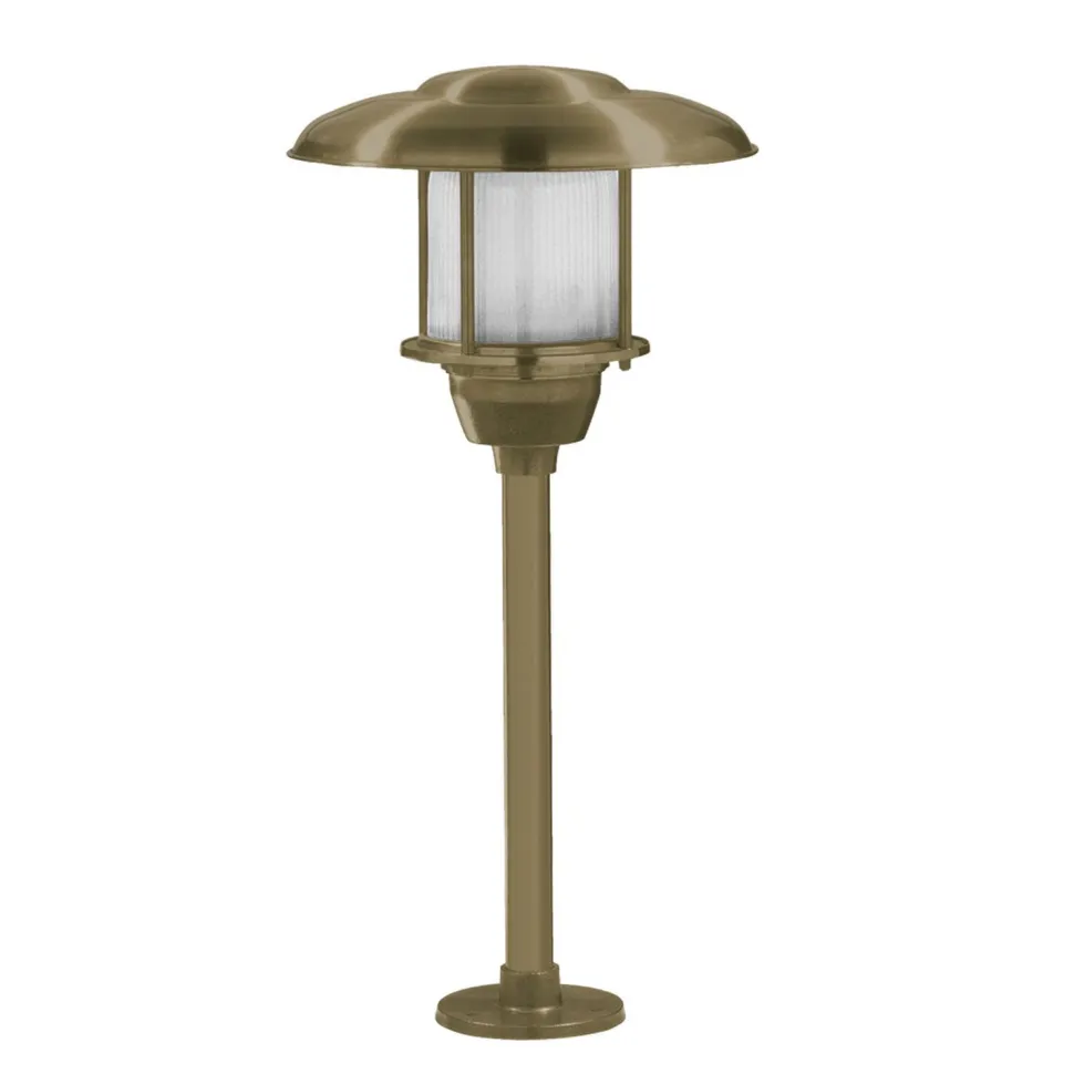 Wegeleuchte Messing Glas E27 IP64 60 cm hoch Maritim