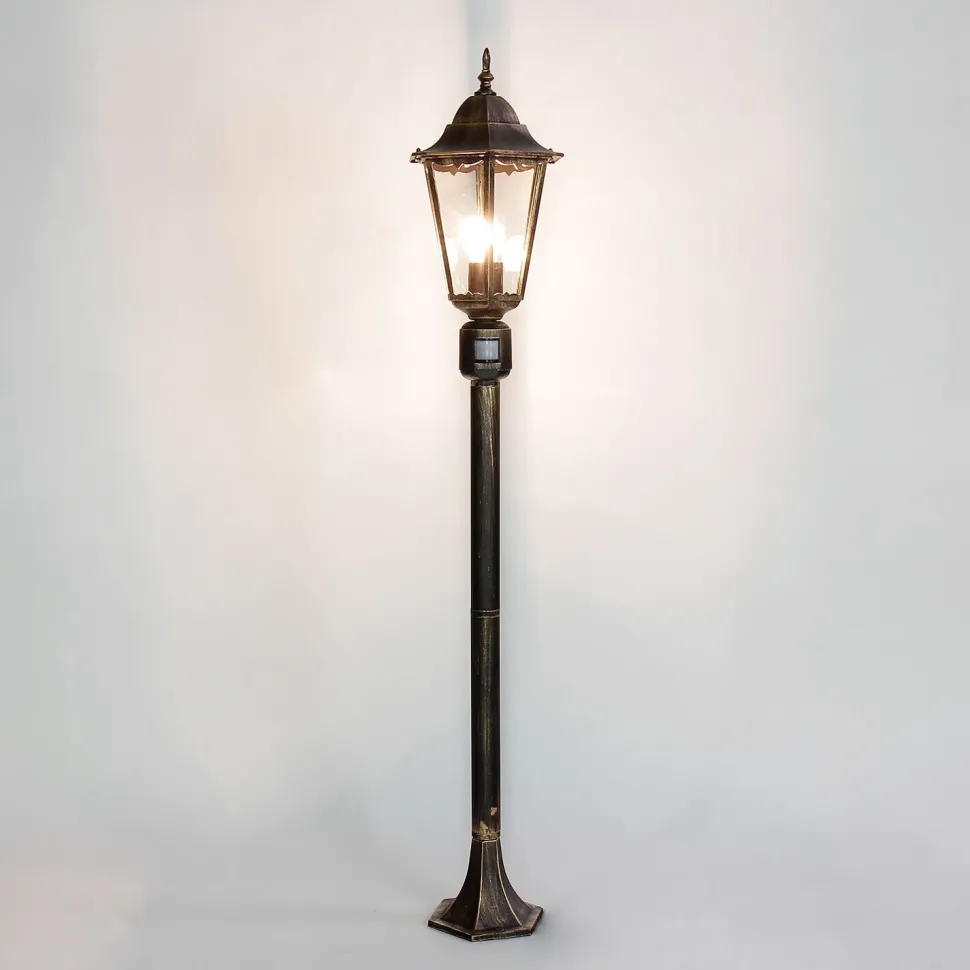 Wegeleuchte mit Bewegungsmelder in Schwarz Kupfer