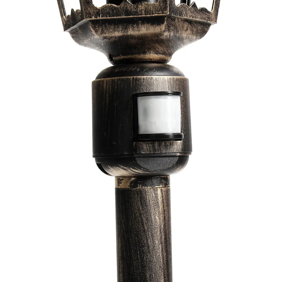 Wegeleuchte mit Bewegungsmelder in Schwarz Kupfer