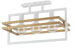 Weiße Deckenlampe 3-flammig Metall L:52 cm E27 elegant