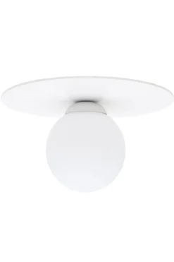 Weiße Deckenlampe Glas Metall E27 rund Ø20 cm blendarm