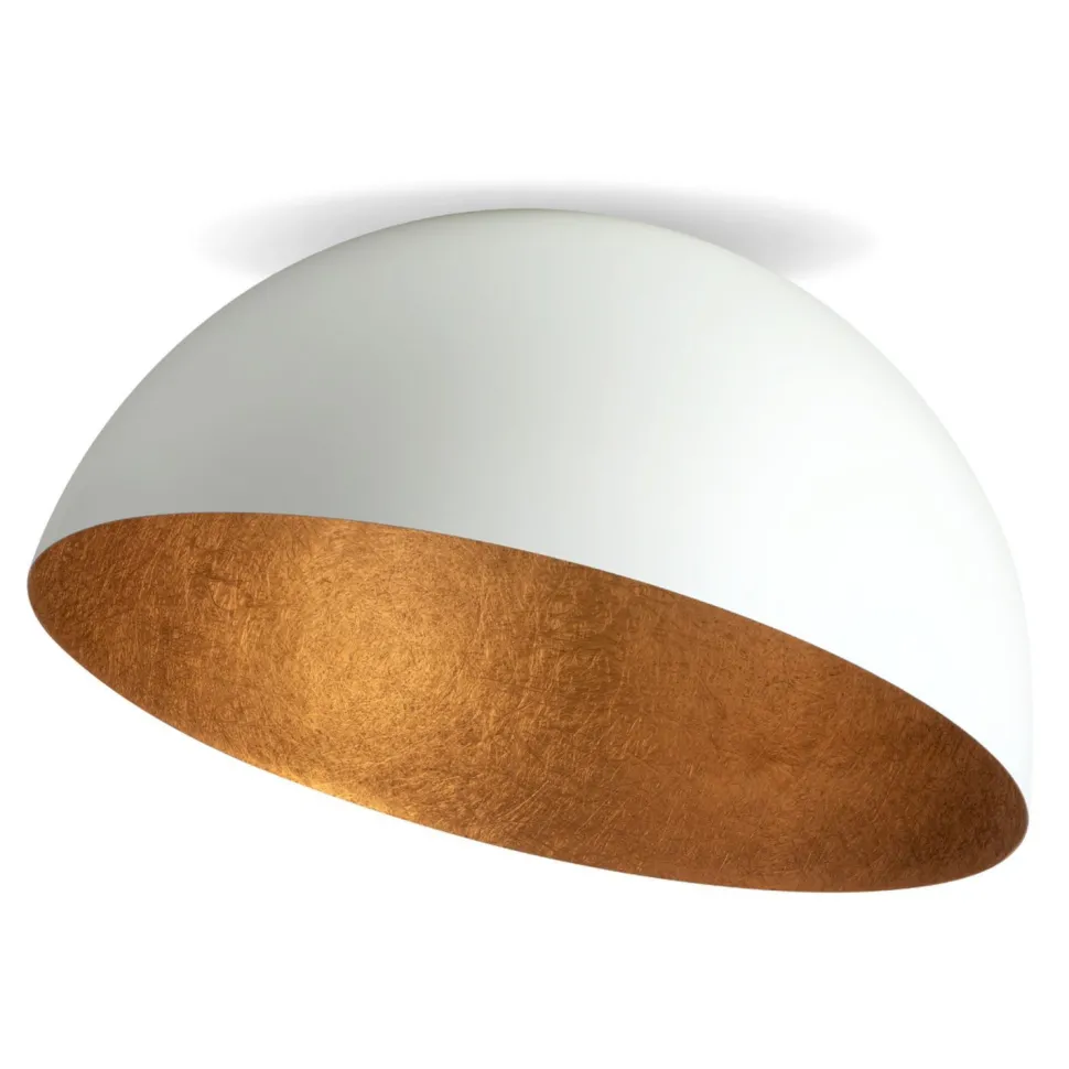 Weiße Deckenleuchte Innen Kupfer Metall rund Ø90 cm E27