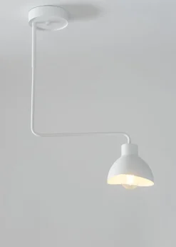 Weiße Deckenleuchte Metall E27 H:60 cm auffällig